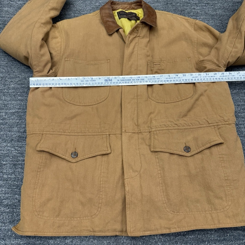 Vintage Maxwear Barn Chore Coat Jacket Large Removable Liner Workwear Leather - Picture 10 of 16
